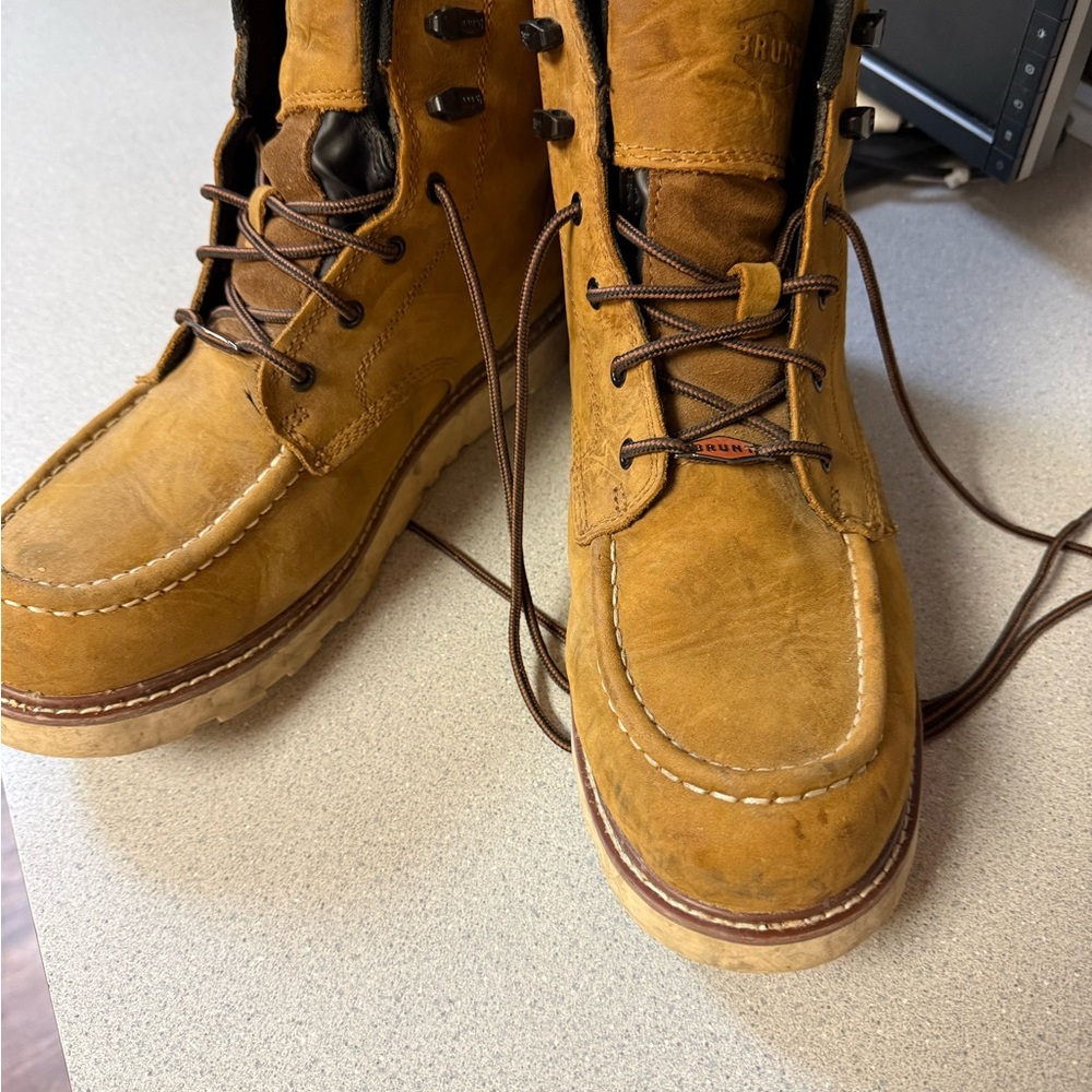 Men's Moc Toe Work Boots - Tan